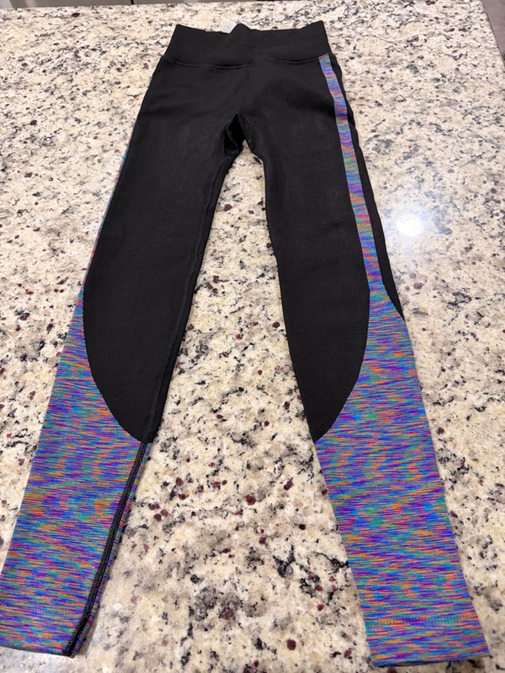 lululemon athletica Black Leggings with Multi-Color Space Dye Panels
